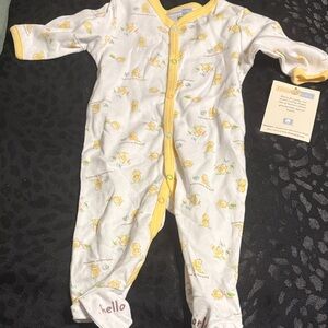 Vitamins Baby Yellow and White Footie